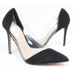 Victoria's Secret size 7.5 Transparent Clear Velvet Pointed Toe Sexy Heels